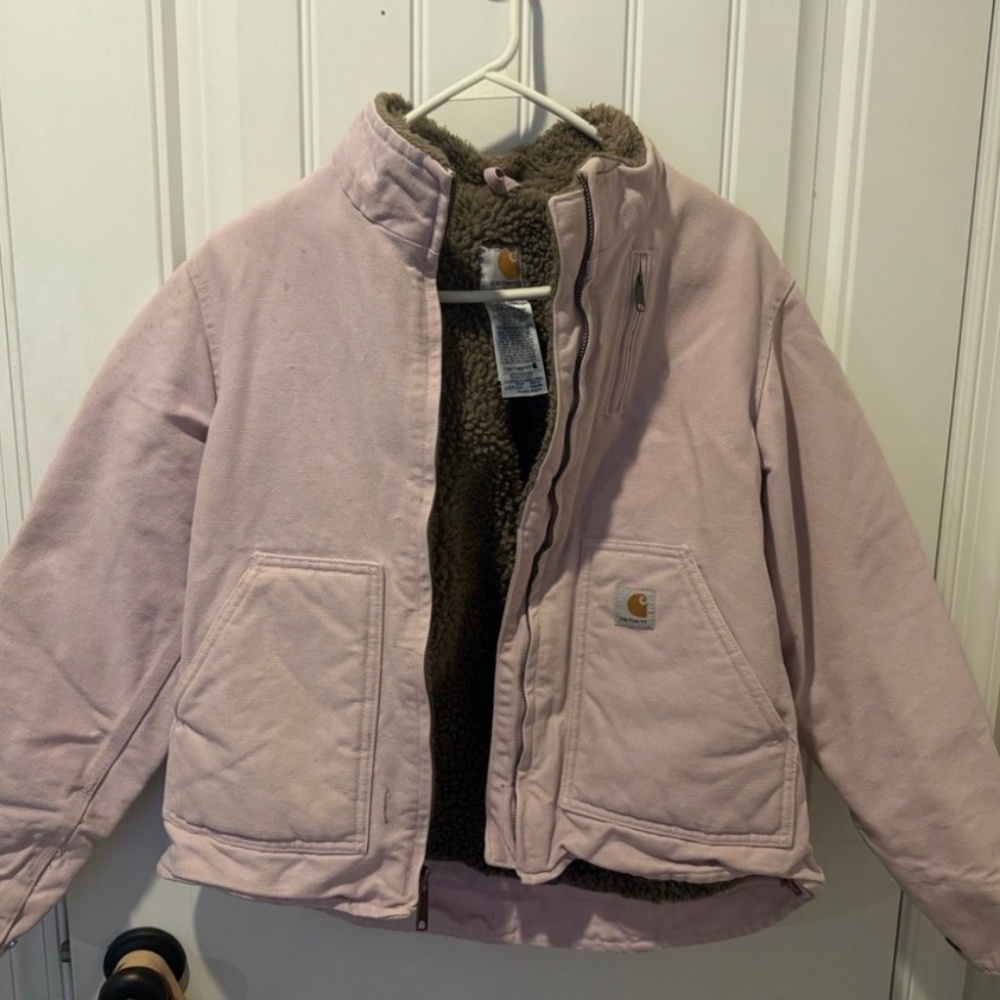 Carhartt Pink Jacket with Brown Lining